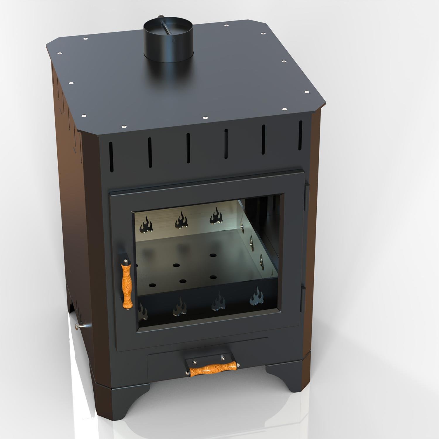 Hotbbaq Hot Rectangle Tek Camlı Şömine Soba