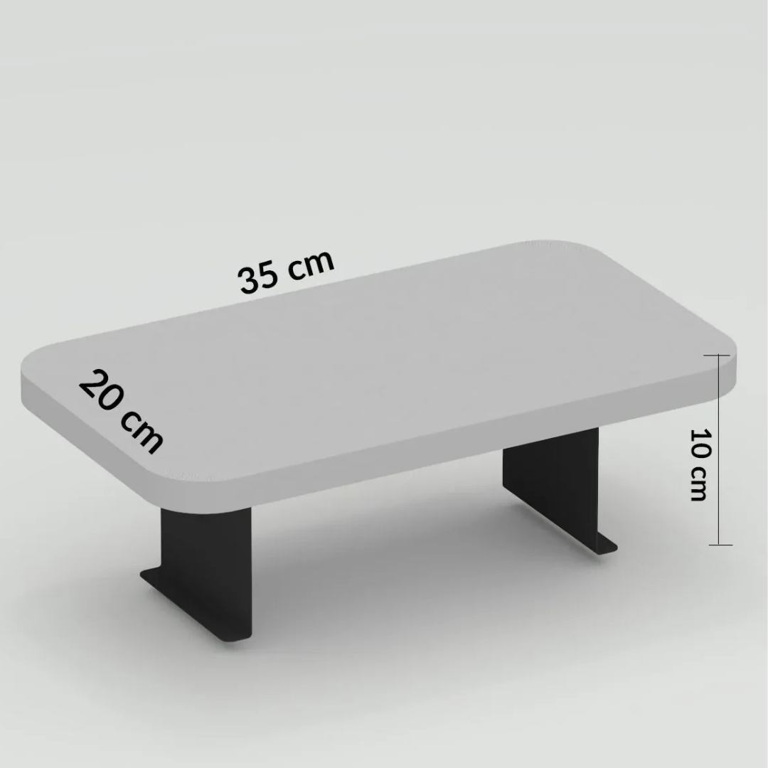 Gold Falez Dekoratif Yan Sehpa Dikdörtgen Beyaz