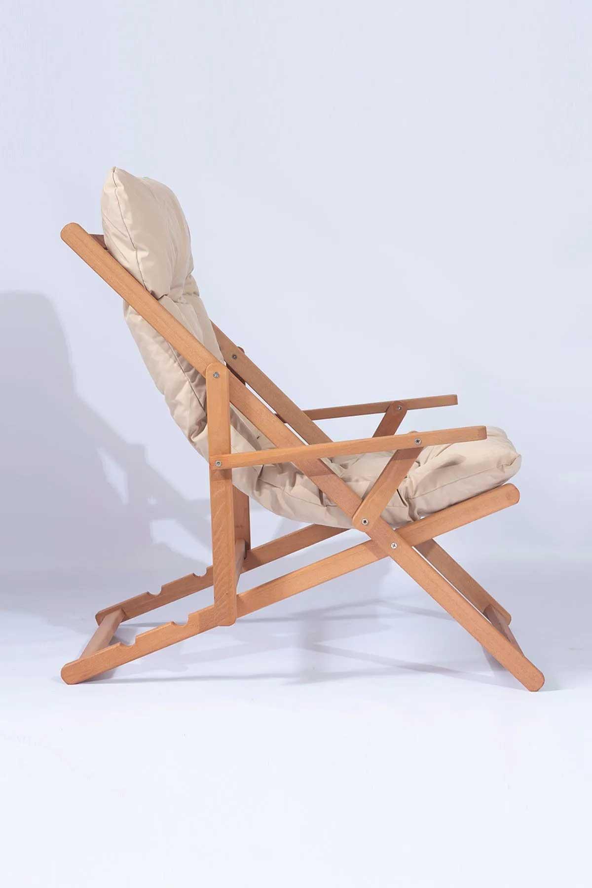 Reyo Loft Kollu Nora Şezlong Seti Bahçe balkon plaj Katlanır İkili Minderli Set 2 Minderli Şezlong 1 Sehpa