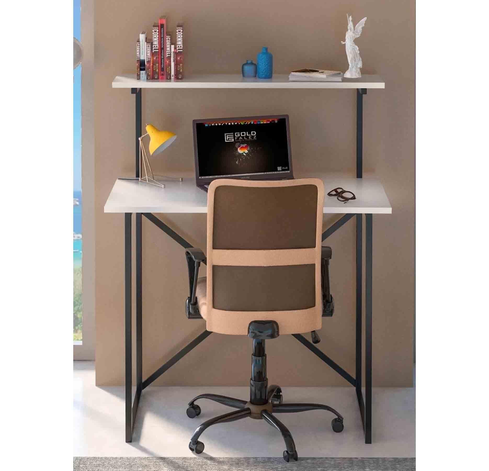 Reyo Çalışma Masası Kitaplıklı, Bilgisayar Masası, Ofis Masası Beyaz