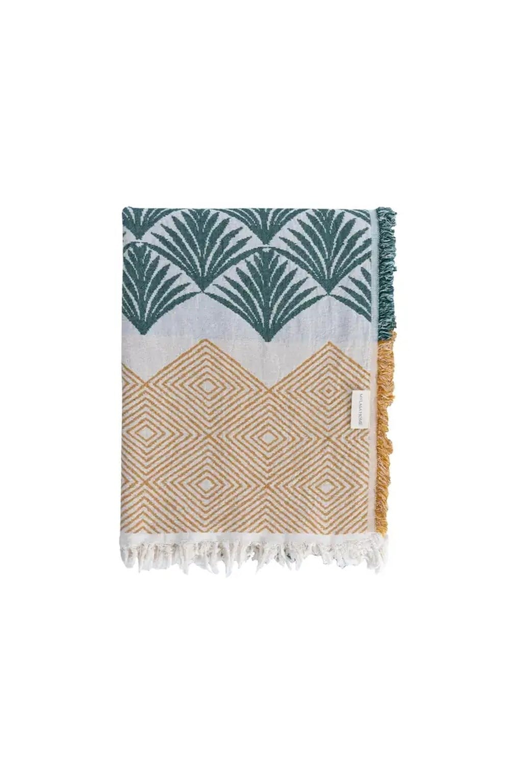 Mylasa Home %100 Pamuk Pan Desenli Çok Amaçlı Koltuk Şalı 130 x 170 (Kırlentsiz) - Yeşil