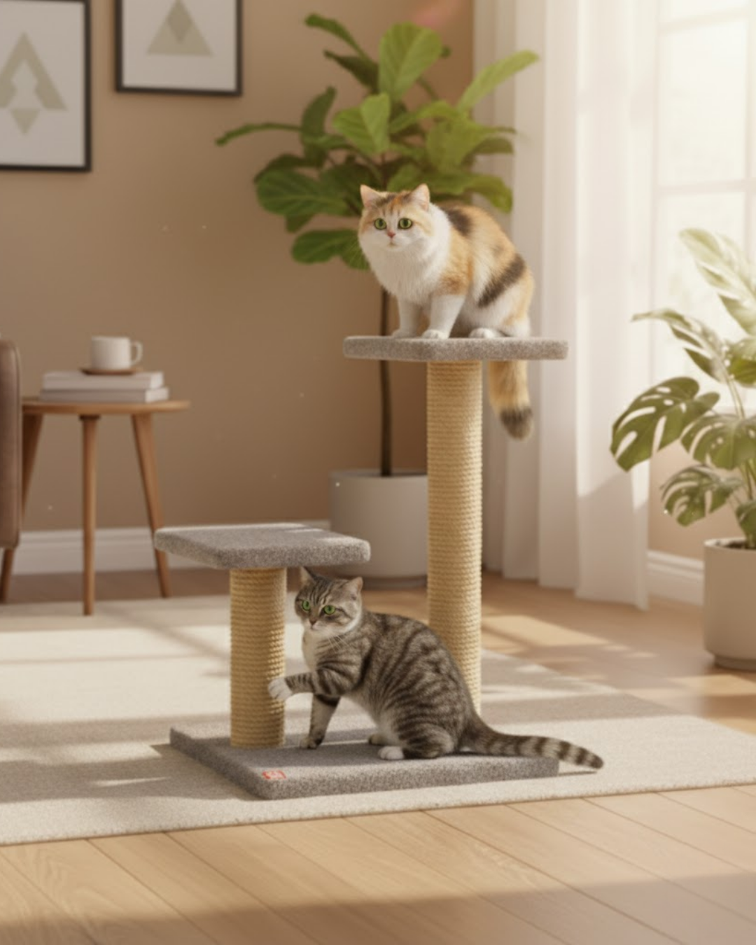 Reyo Pet Çift Stepli Kedi Tırmalama Gri