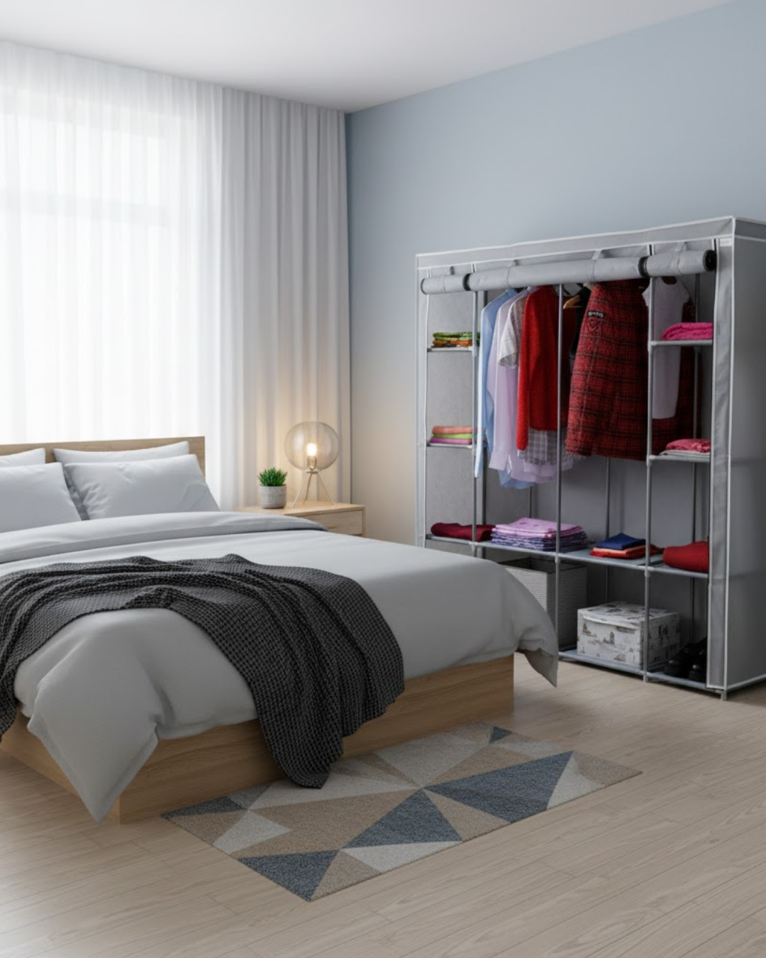 Prado Tokyo Çok Raflı Çelik Profilli Bez Dolap