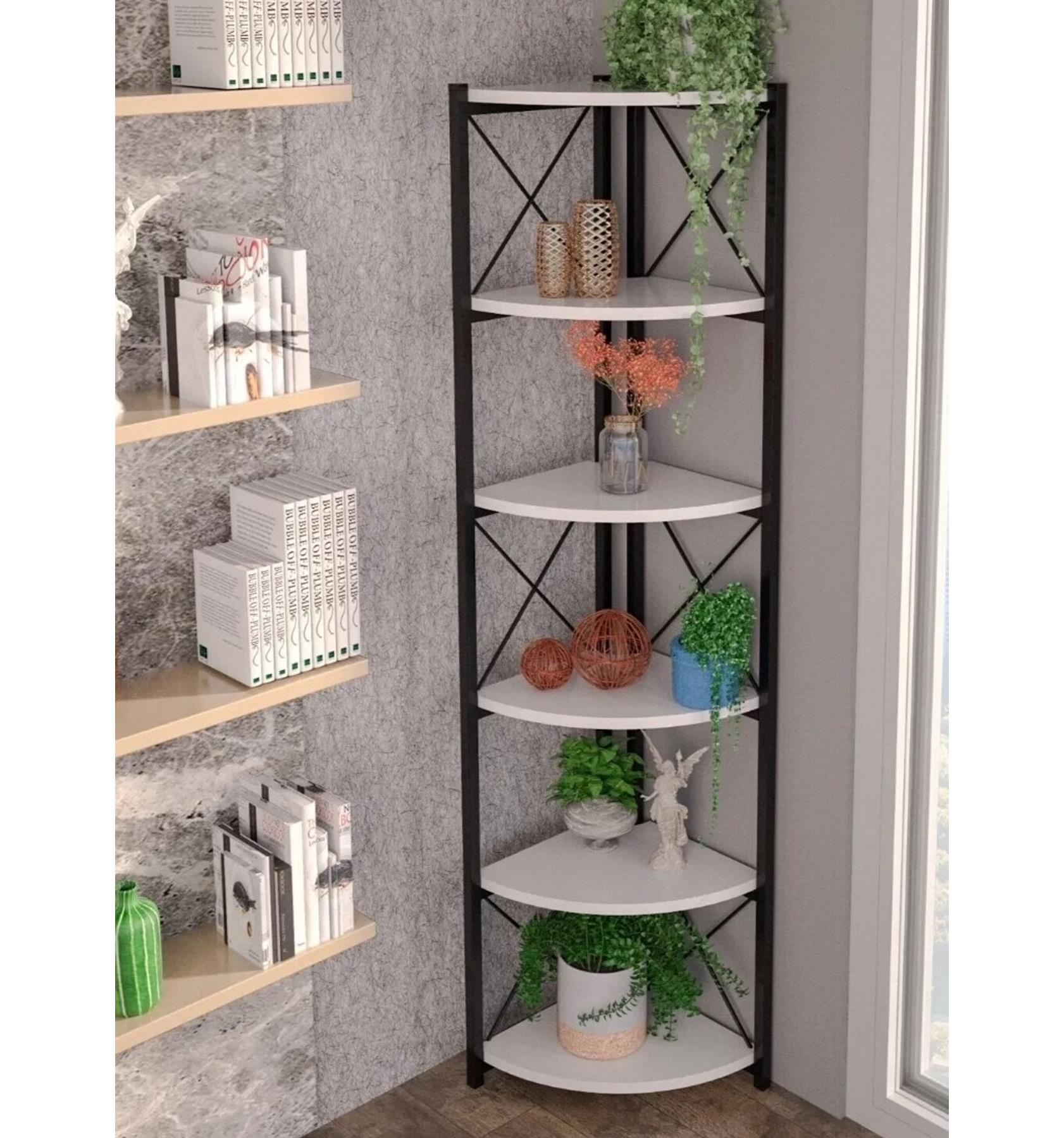 Reyo Şık Tasarımlı 6 Raflı Çiçeklik Çok Amaçlı 6 Katlı Modern Saksılık 160x43 Cm Beyaz