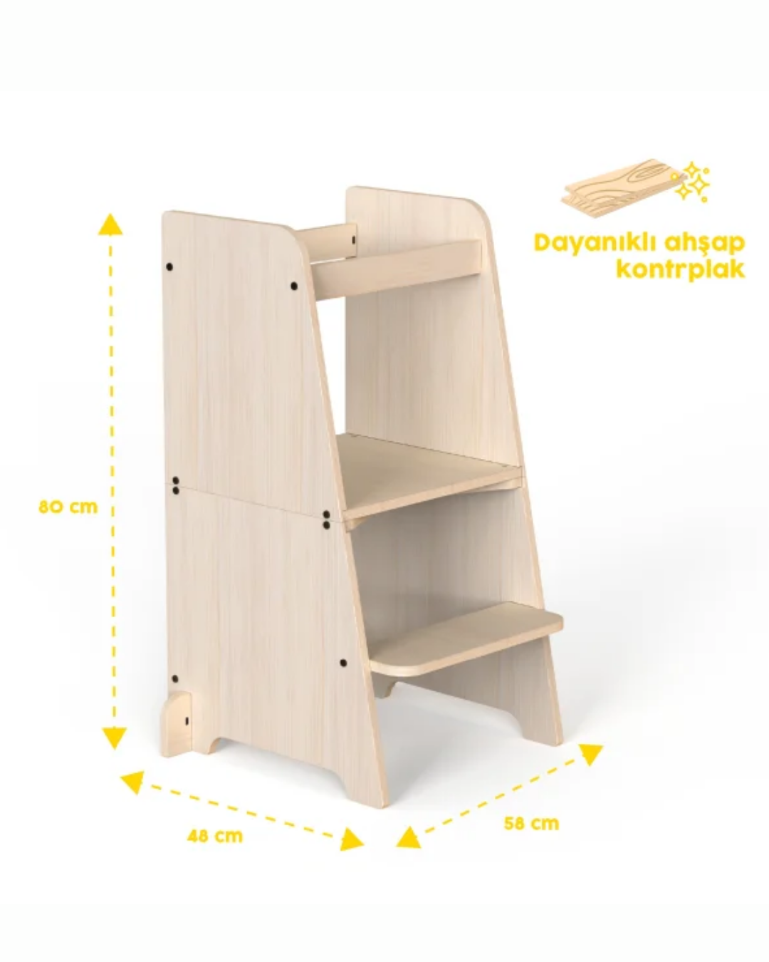 Mamatoyz 07 Kule Bend Menteşeli Öğrenme Kulesi Natural