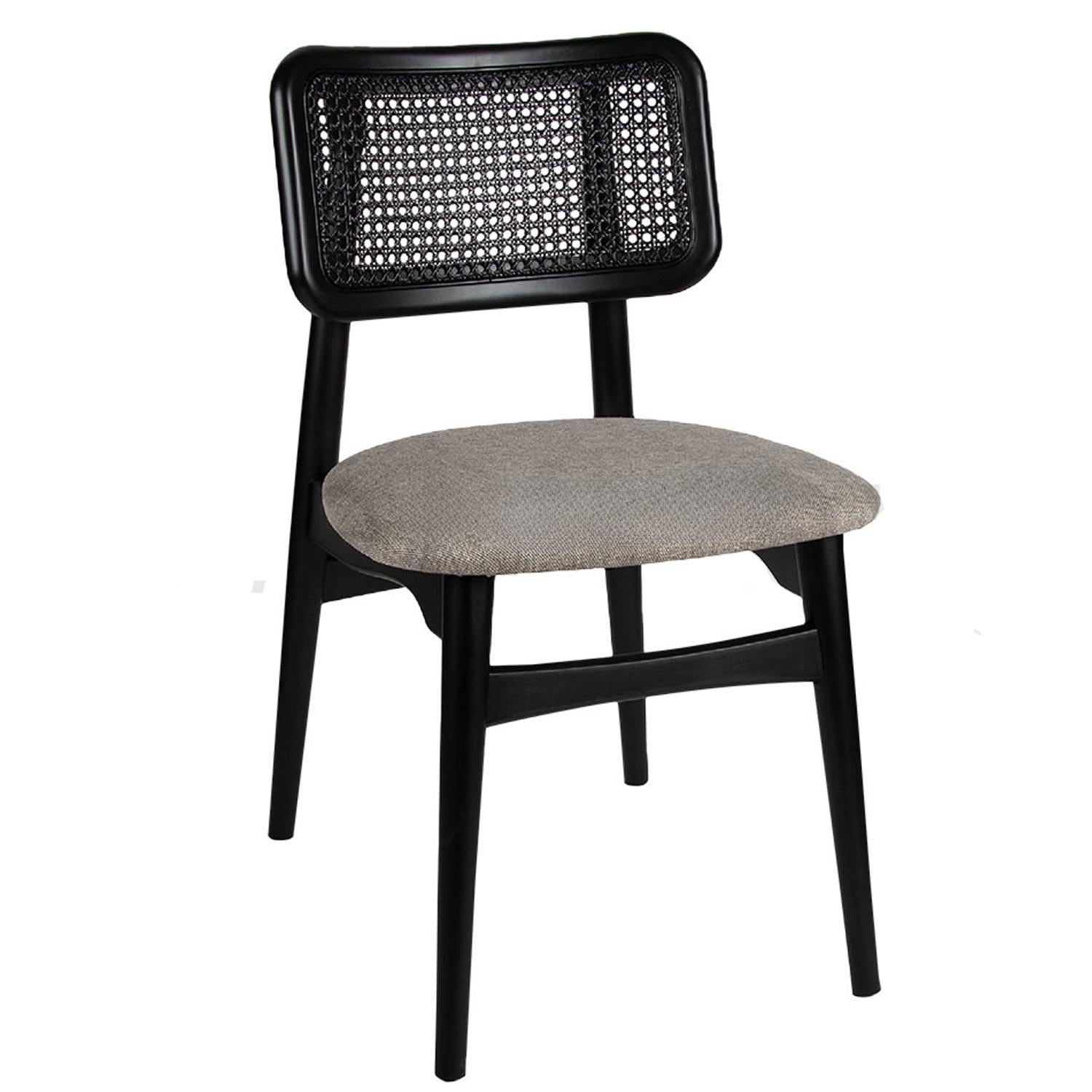 Reyo Ahşap Yemek Odası Sandalyesi, Modern Sandalye, Doğal Hazeran Sandalye Siyah