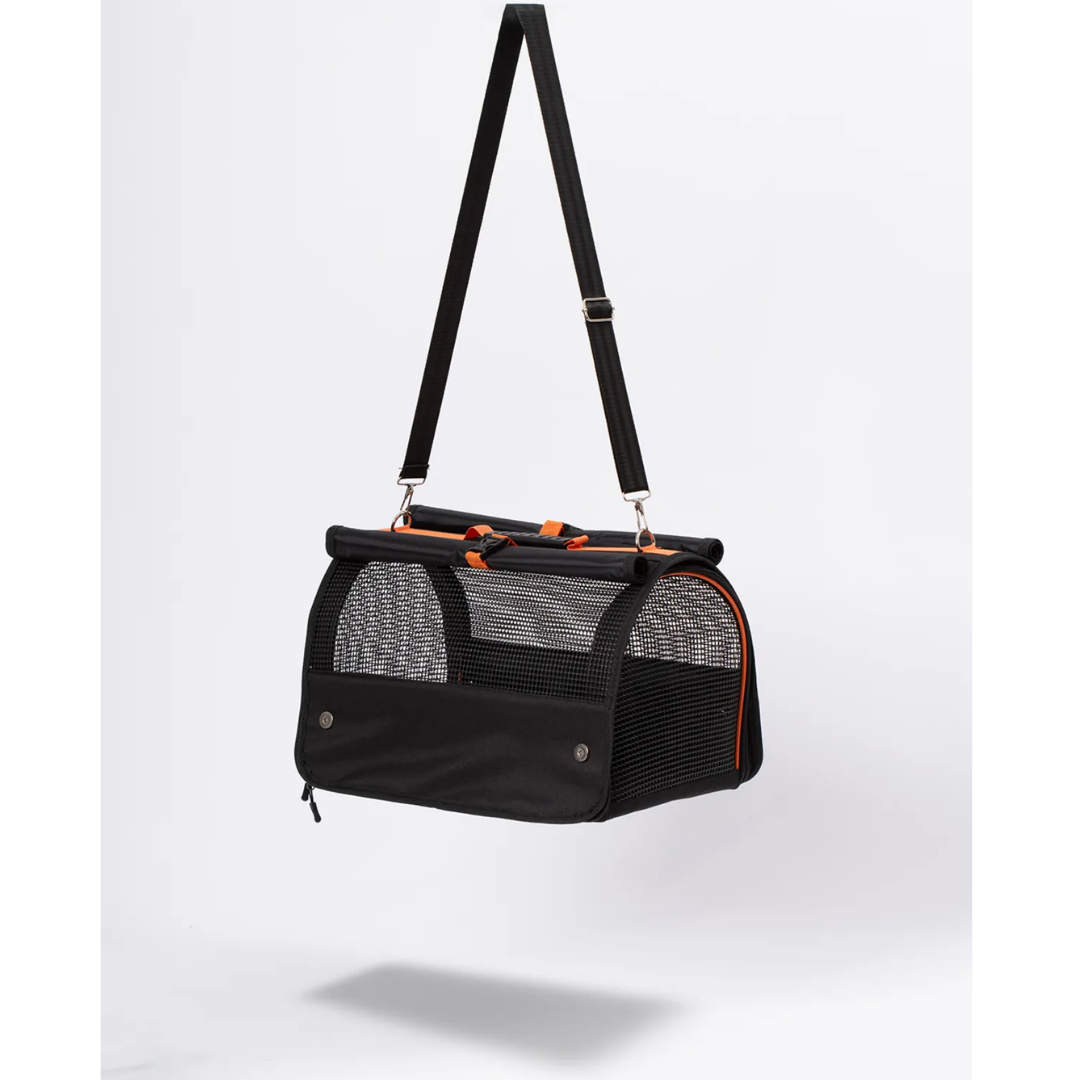 Reyo Brave Paws Flybag Plastik Yırtılmaz Fileli Kedi Ve Köpek Taşıma Çantası Seyahat Çantası Siyah 45x25x26cm