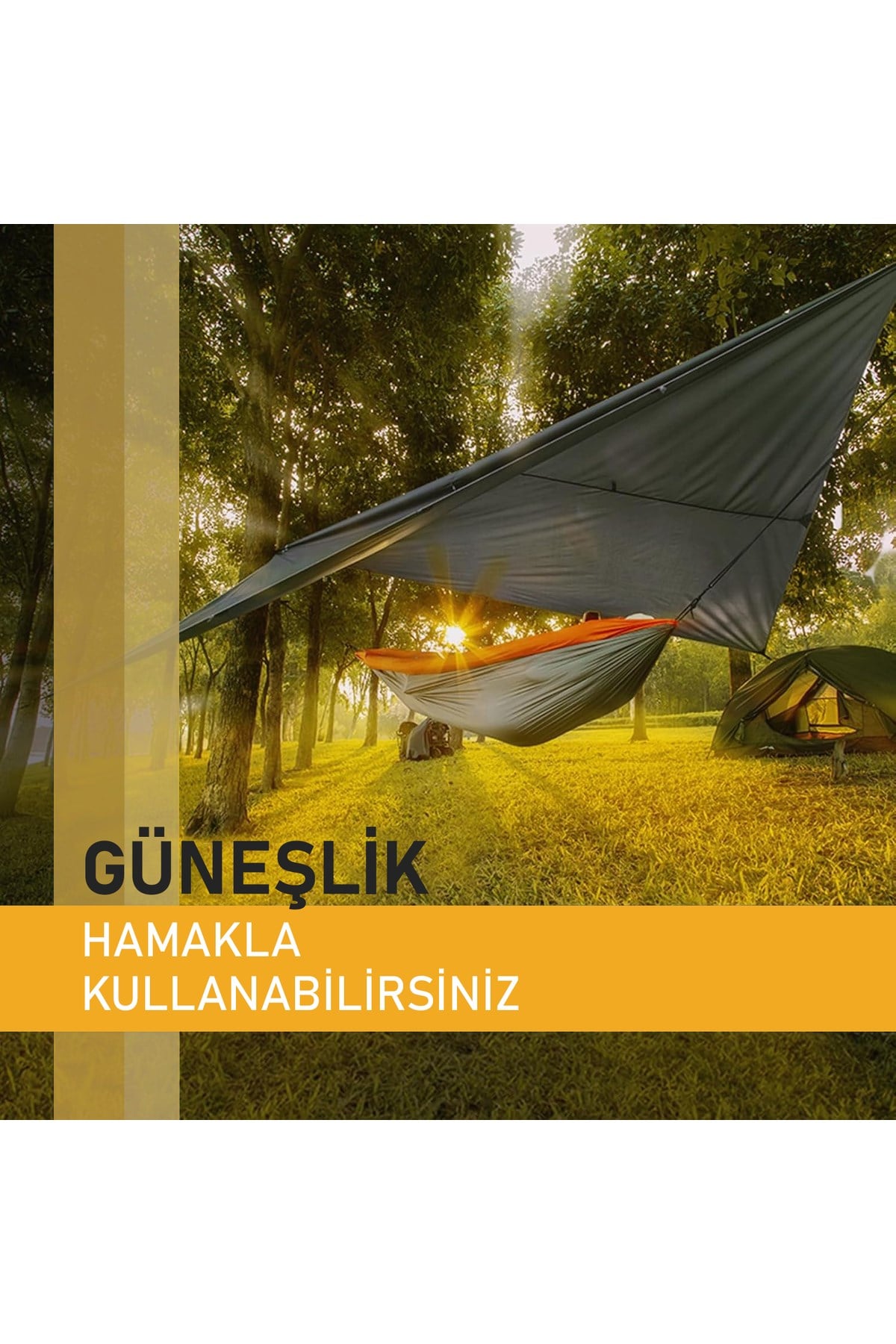 Haegs Tarp Gölgelik Tente, Taşınabilir Örtü Branda Çok İşlevli Outdoor Açık Hava Kamp Seyahat Tente Branda Güneşlik Karavan Tente Yan Çadır Gölgelik - 300x300 cm - Yeşil