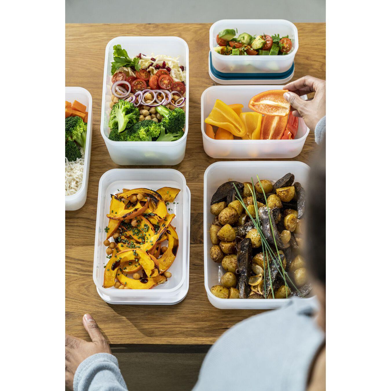 Zwilling Fresh & Save Vakumlu Yemek Taşıma Kabı, L Düz, Plastik, Yari Şeffaf-Akdeniz Mavisi