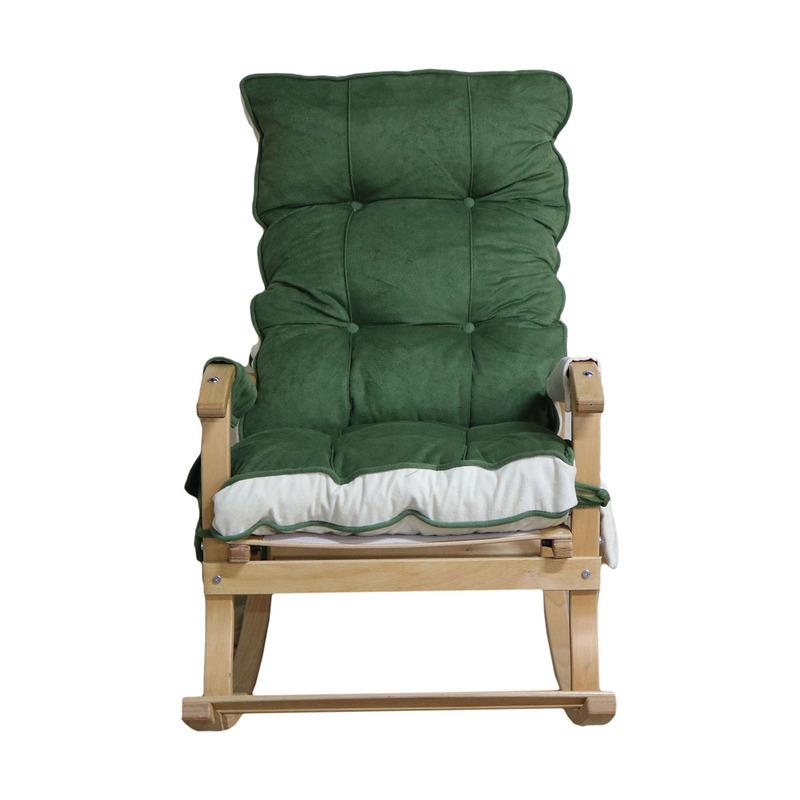 Reyo Home Sallanan Sandalye Minderi Kapitone Çift Cepli Yeşil Krem