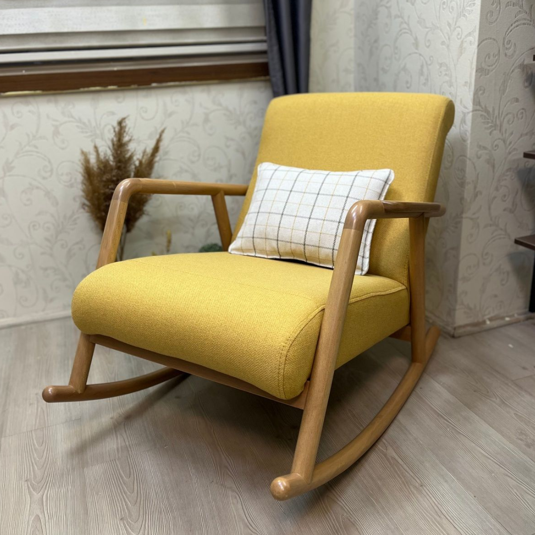 Asedia Minito Naturel Sarı Sallanan Sandalye Dinlenme Koltuğu