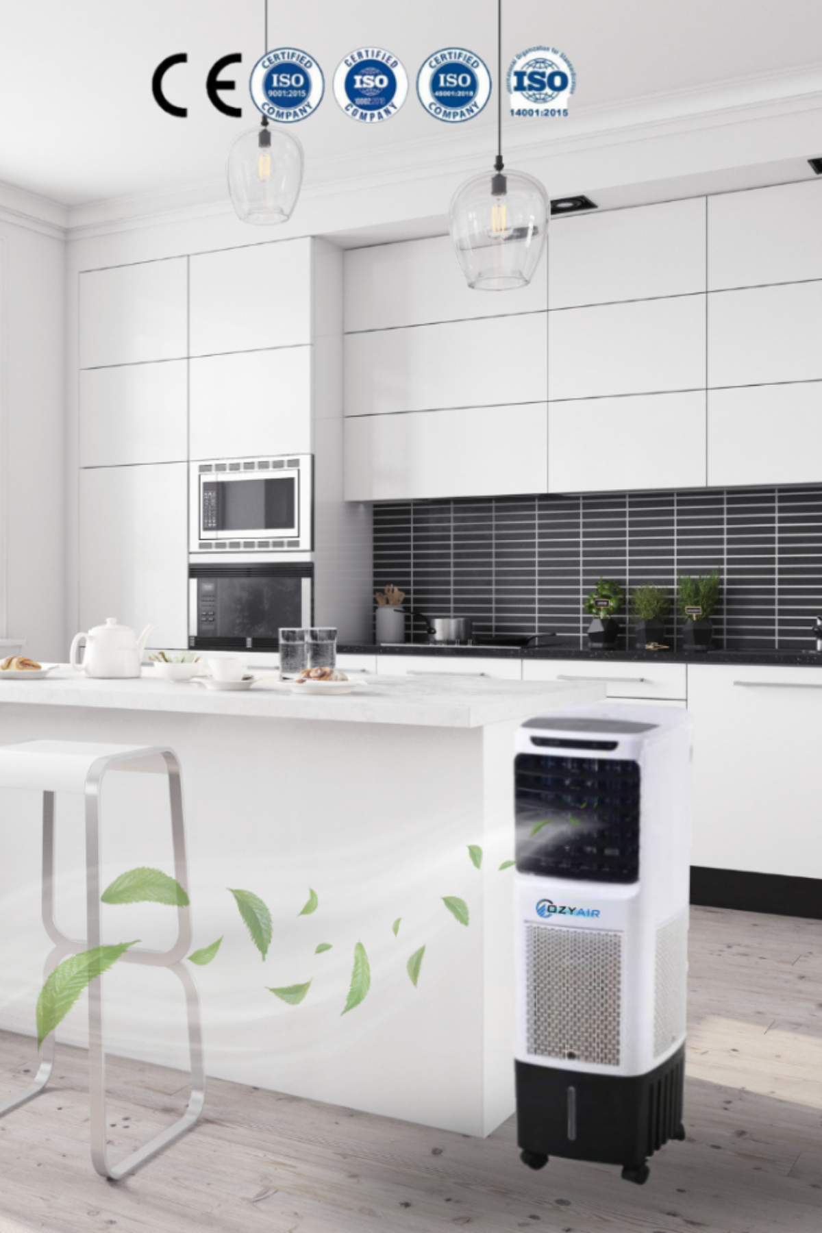 Ozy Air Minikule 2500 m3/h Evaporatif Soğutucu Mobil Klima, Sulu Hava Soğutucu