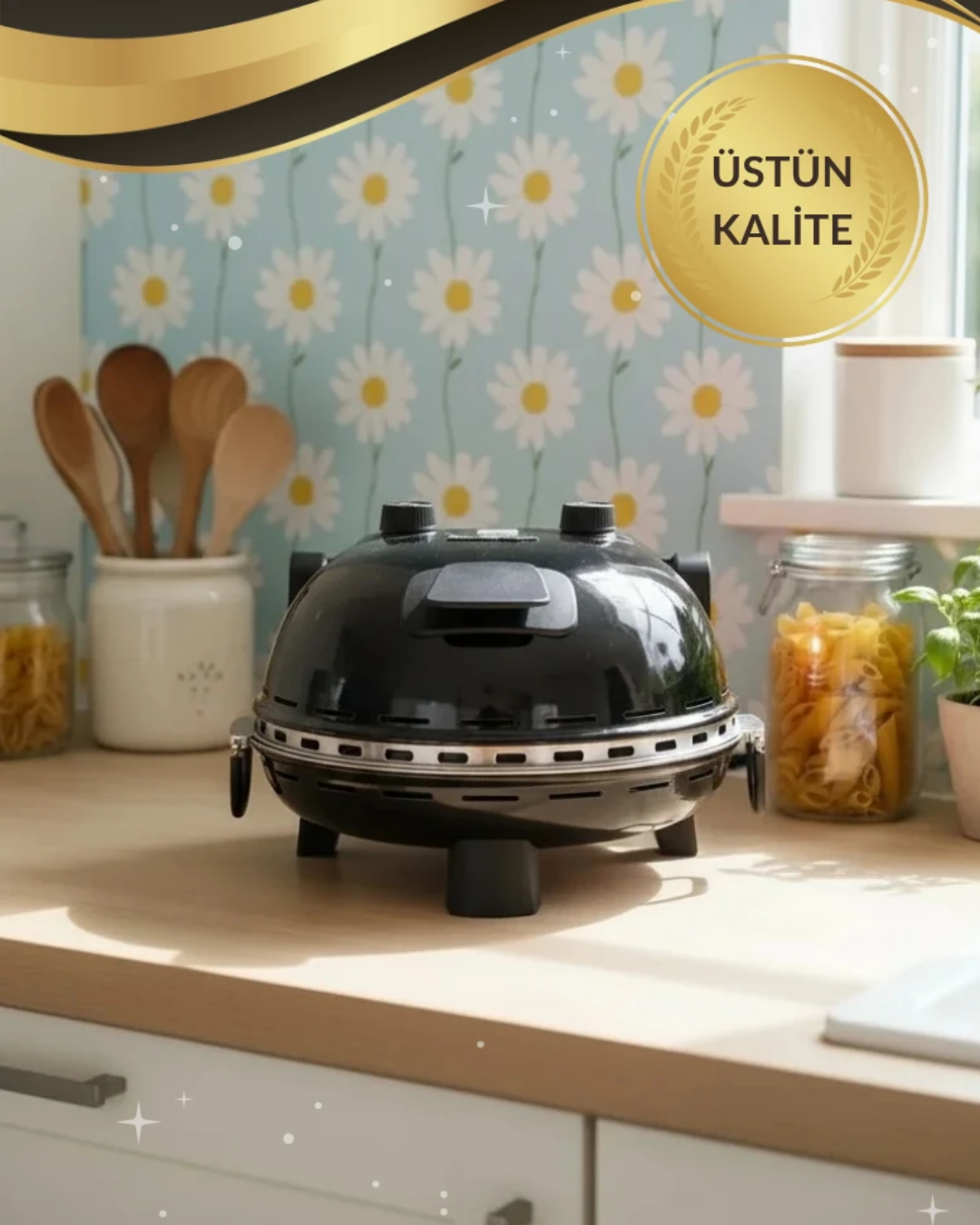 Dr.Maya Pro+ Çok Amaçlı Elektrikli Taş Fırın Tandır ve Ekmek Yapma Makinesi Siyah- Pizza Lahmacun Ekmek