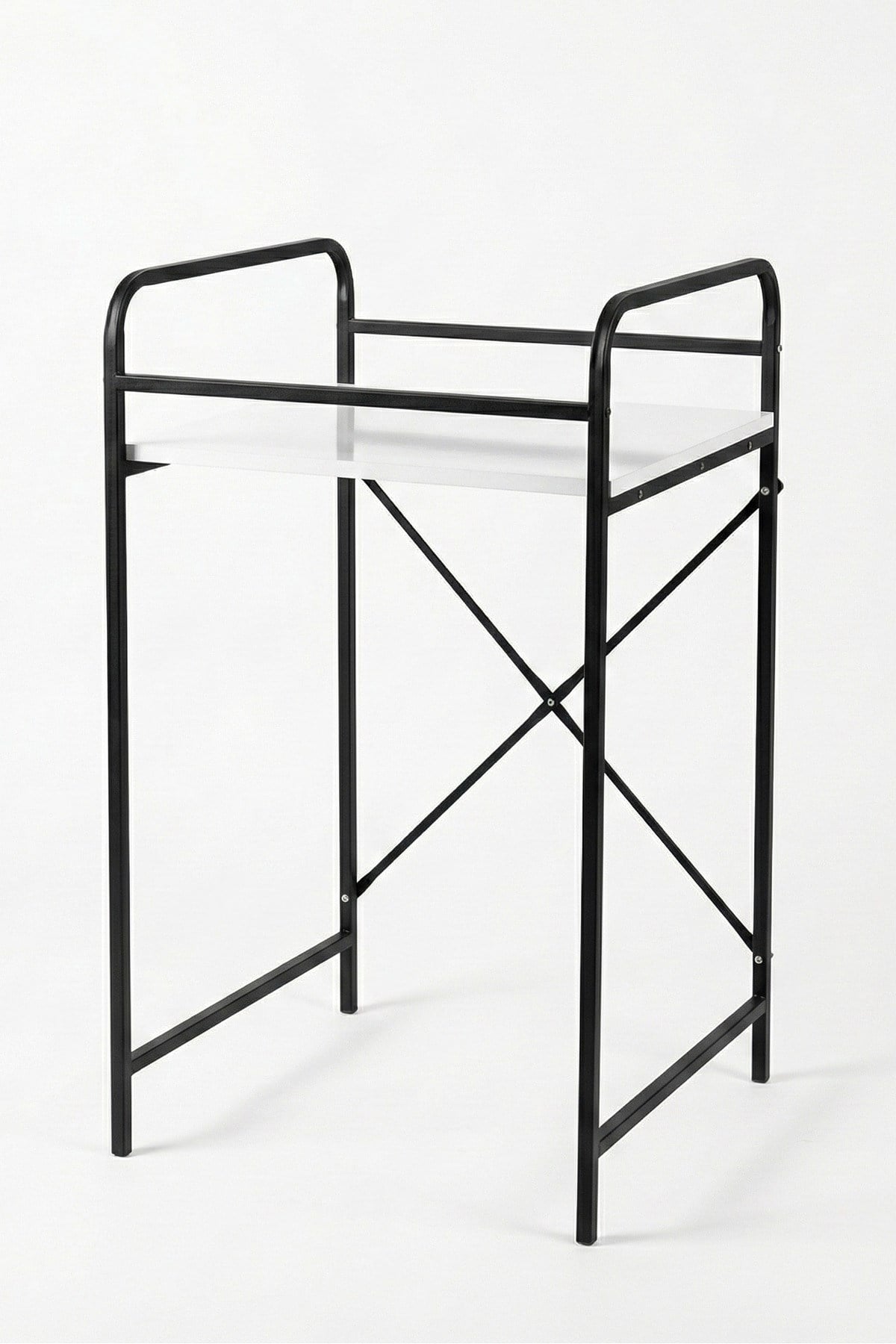Reyo Falez Çamaşır Makinesi Dolabı Raf Metal Düzenleyici Organizer 2 Katlı Banyo Rafı Çok Amaçlı Dolap Siyah - 262
