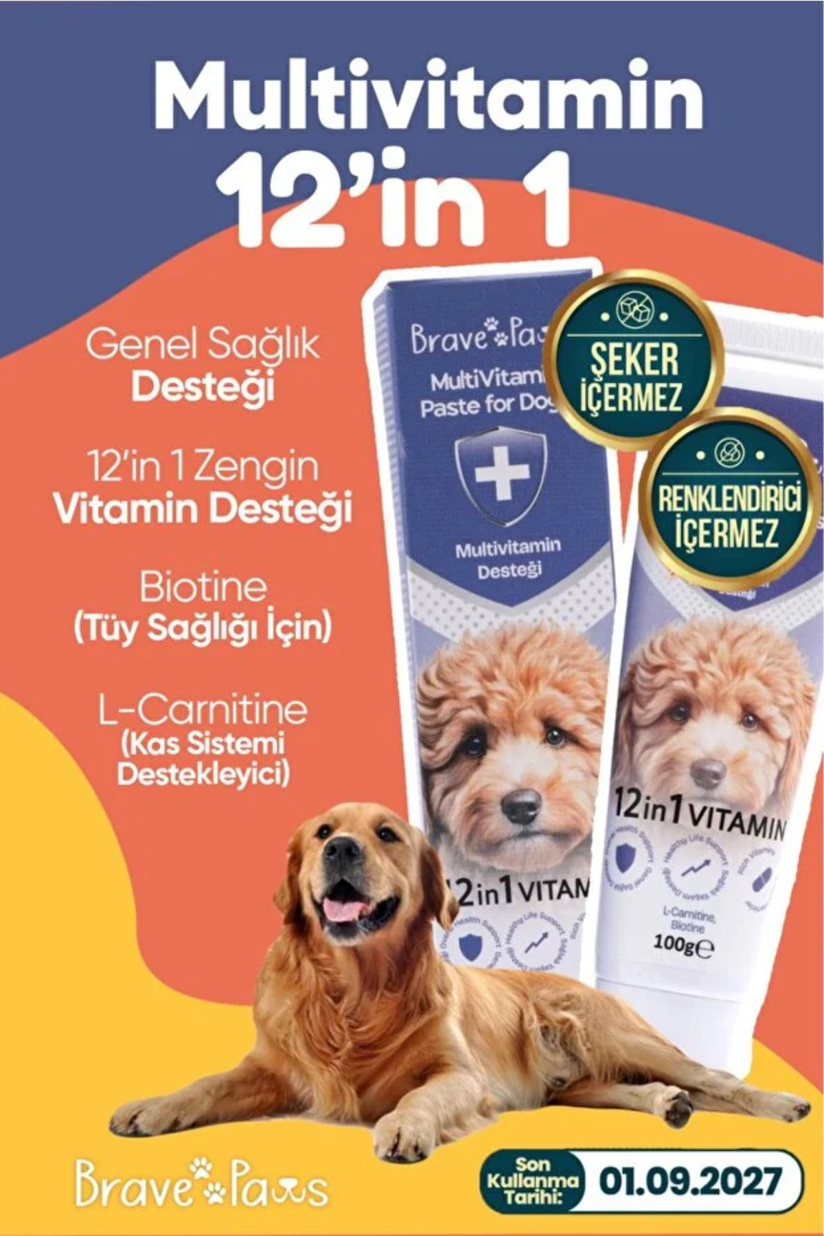Brave Paws Köpekler İçin Gelişim Destekleyici Multivitamin