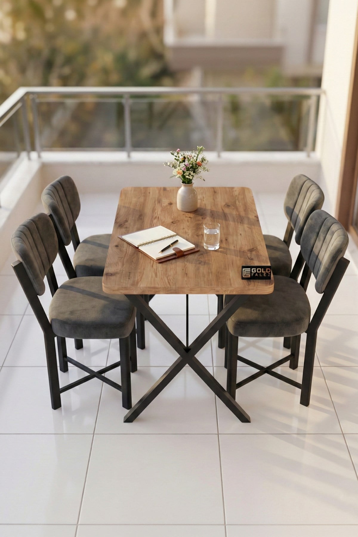 Reyo Falez 110x70 cm Yemek Masası Modern Ahşap Görünümlü Mutfak Ofis Balkon Bahçe Kafe Masası Atlantik Çam 9830