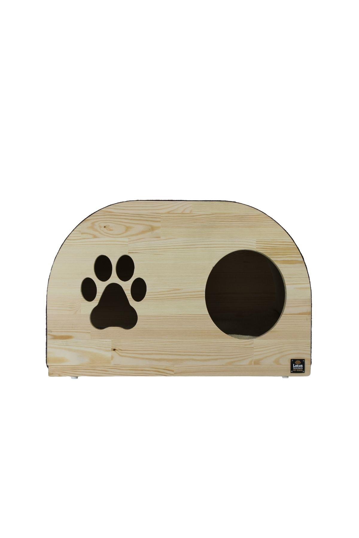 Lotus Pet Design Torino Tırmalamalı Kedi Evi Naturel