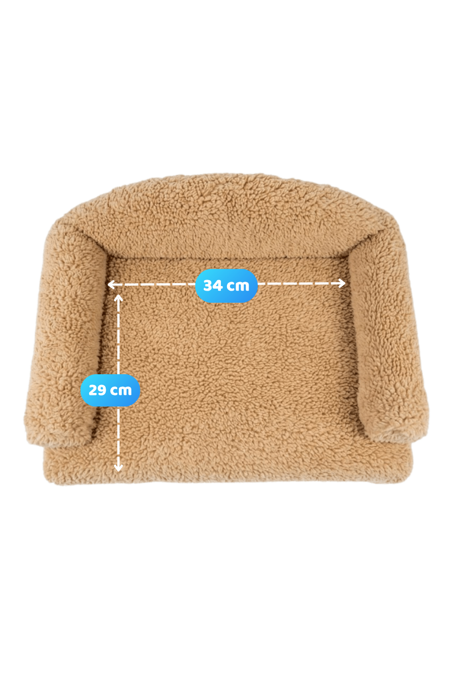 Reyo Pet Peluş Kedi Koltuğu, Kedi Kanepesi, Kedi Yatağı, Evcil Hayvan Dinlenme Koltuğu, Rahat Kedi Sofa Yatağı, 45x33x25 cm Kahve
