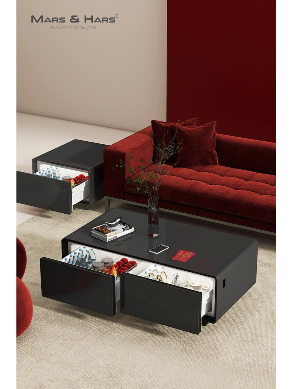 Mars&Hars SCT135S Kompresörlü Akıllı Sehpa Buzdolabı Bluetooth Haparlör-Siyah Renk