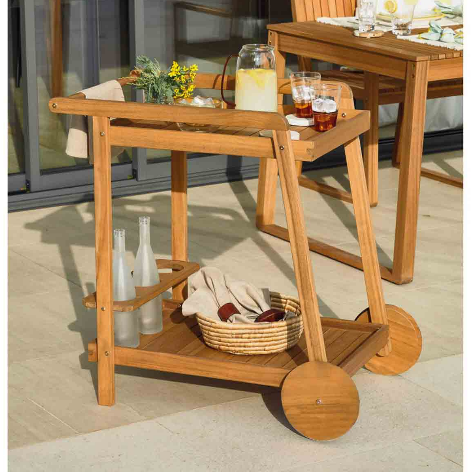 Reyo Lüx Çok Amaçlı Tekerlekli Tepsili Mutfak Servis Arabası & Dressuar Yan Sehpa 