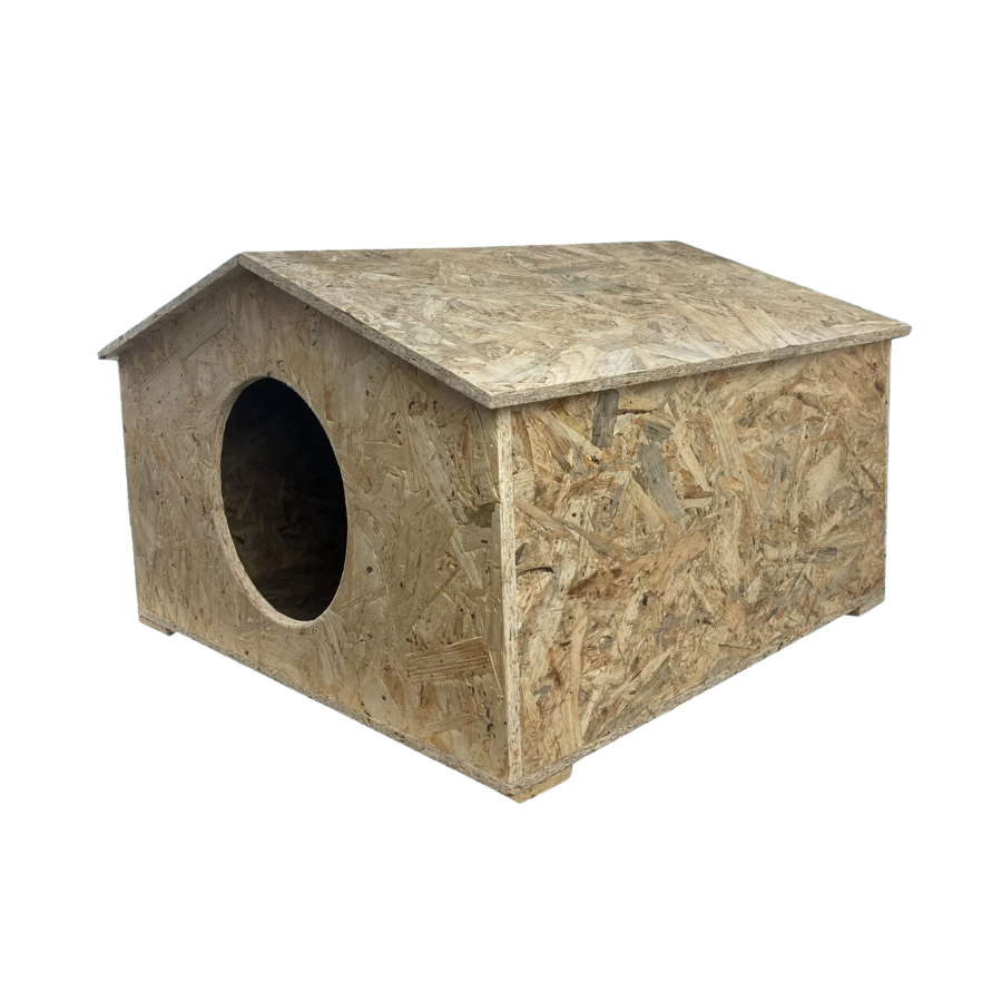 Melada Kedi Evi Dış Ortam Uygun Ahşap Kedi Evi OSB 50x50x35 cm