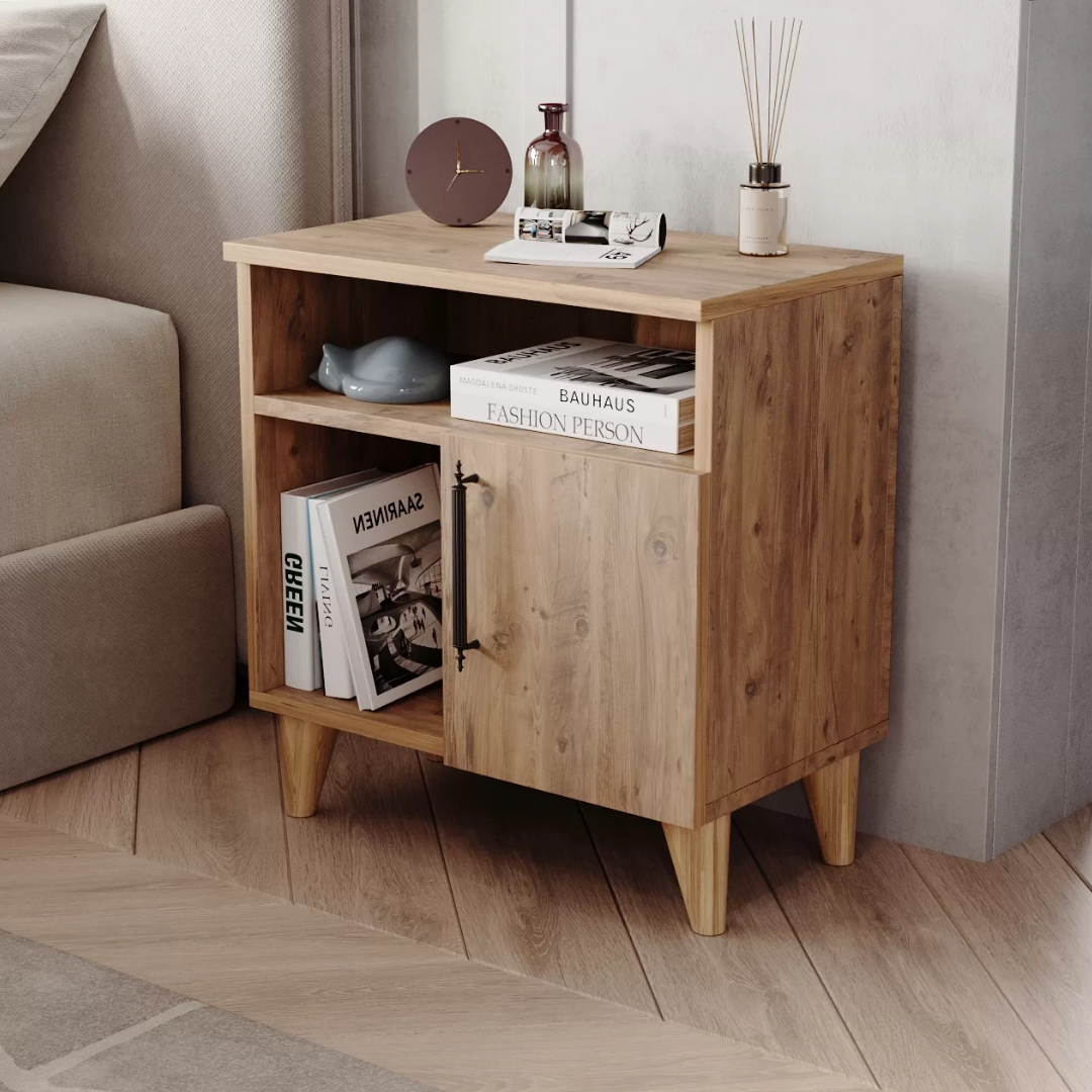 Enda Home Kommen 3 Bölmeli Kapaklı Komodin Atlantik Çam