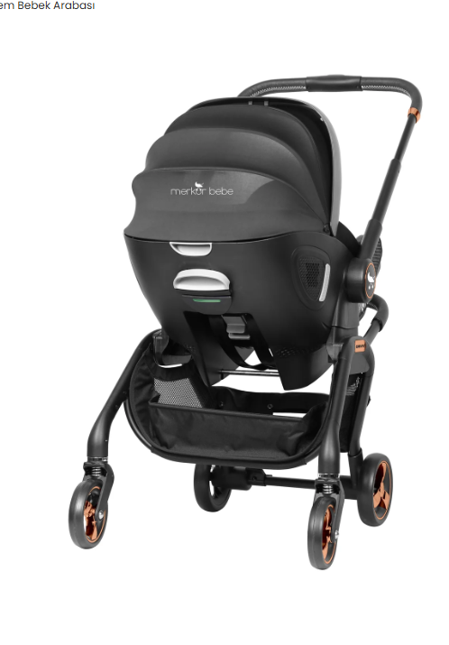 Merkür Bebe Onyx 2'si 1 Arada Oto Koltuğu Bebek Arabası Siyah