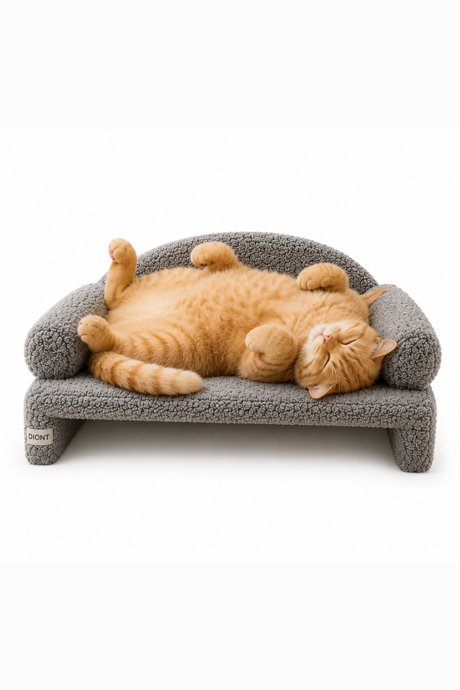 Reyo Pet Peluş Kedi Oturma Koltuğu Kedi Yatağı Gri