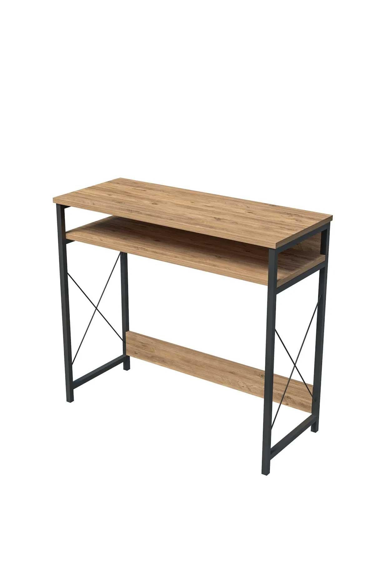 Reyo 90x137cm Metal Ayaklı Çalışma Masası Bilgisayar Masası Atlantik Çam