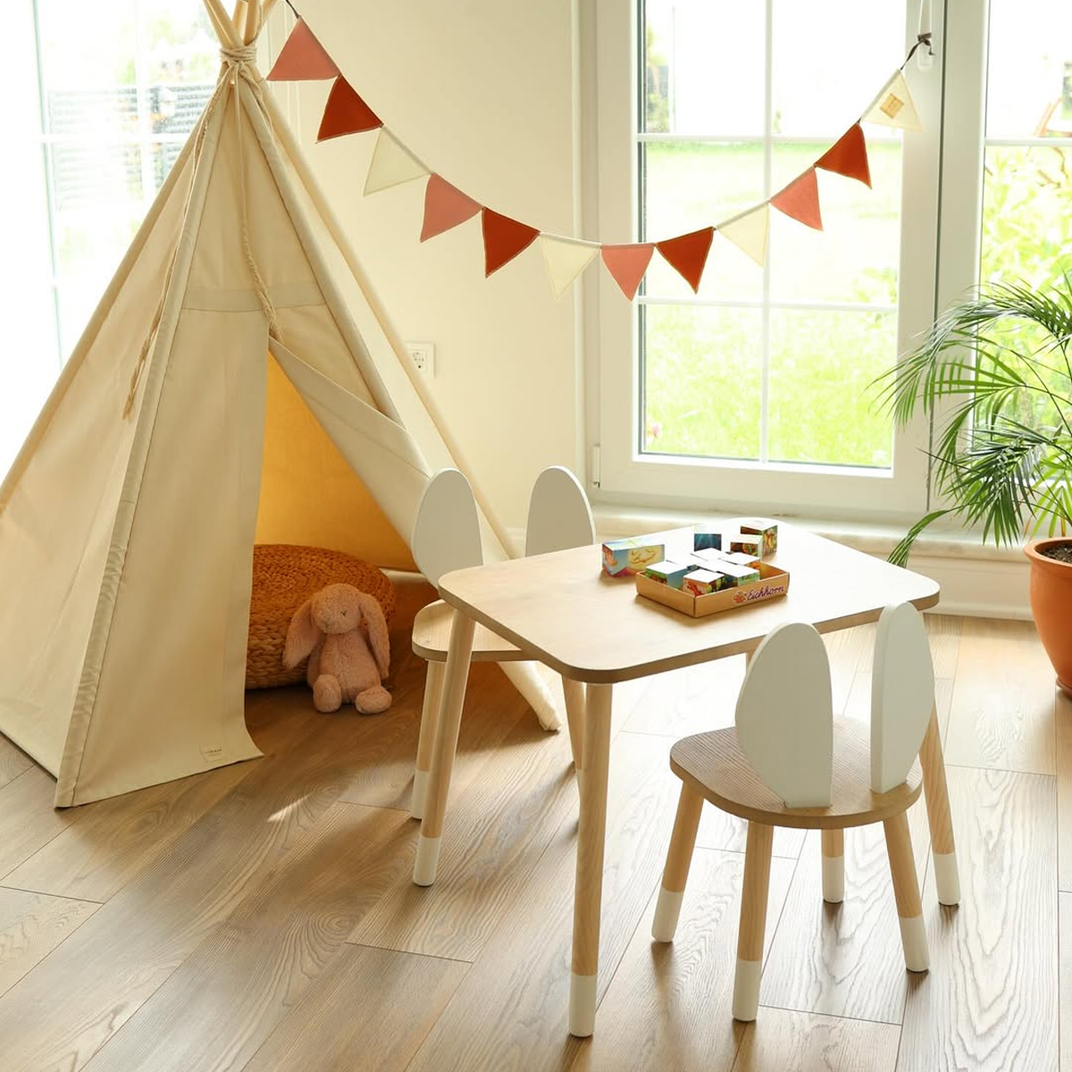 Alfa Country Montessori Çocuk Masası 1 Masa & 2 Hamster Sandalye