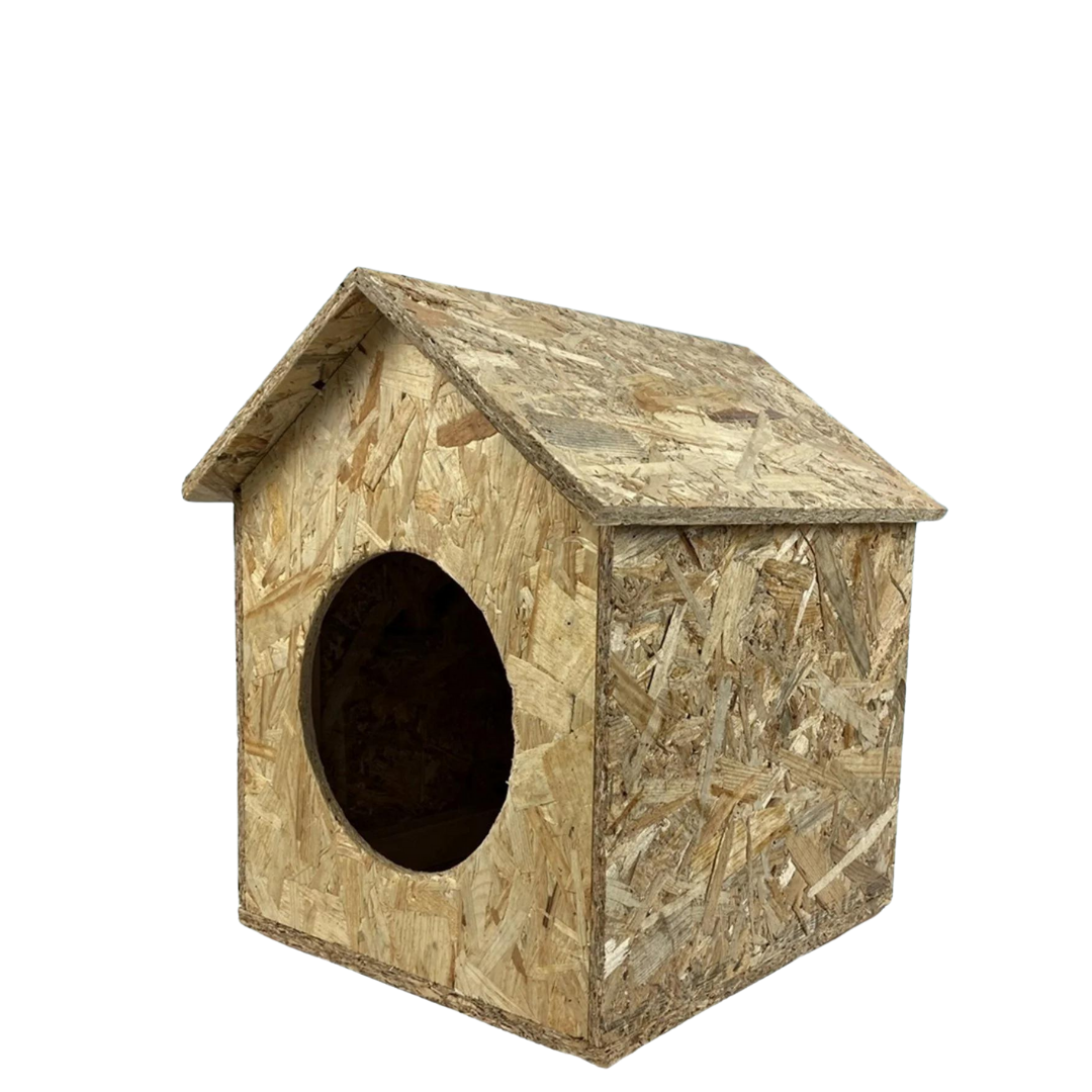 Melada Kedi Evi Dış Ortam Uygun Ahşap Kedi Evi OSB 39x32x30 cm