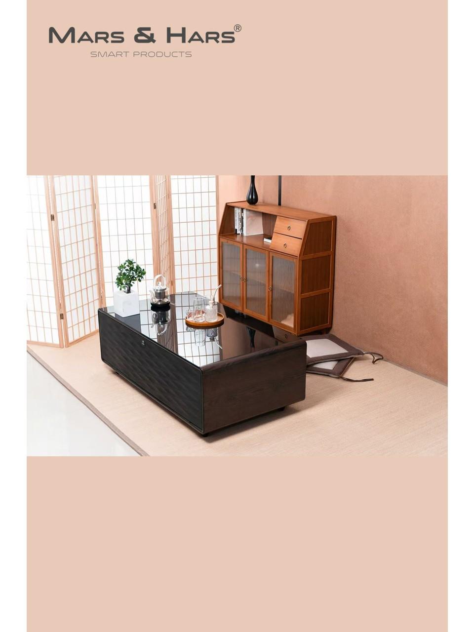 Mars&Hars SCT135A Kompresörlü Akıllı Sehpa Buzdolabı Bluetooth Haparlör-Ahşap Renk