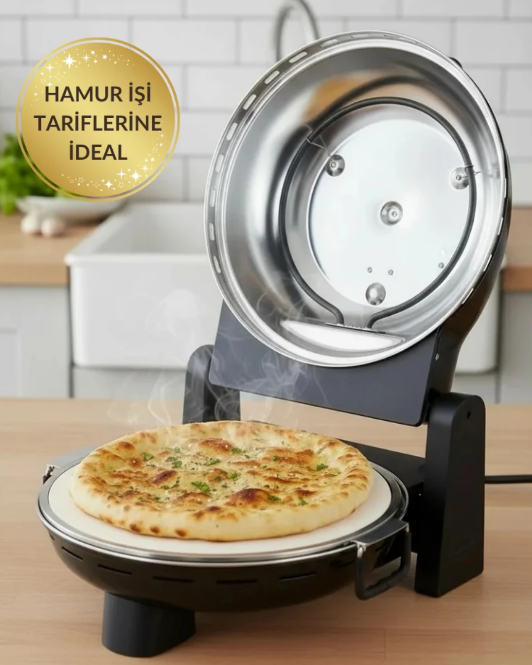 Dr.Maya Pro+ Çok Amaçlı Elektrikli Taş Fırın Tandır ve Ekmek Yapma Makinesi Siyah- Pizza Lahmacun Ekmek