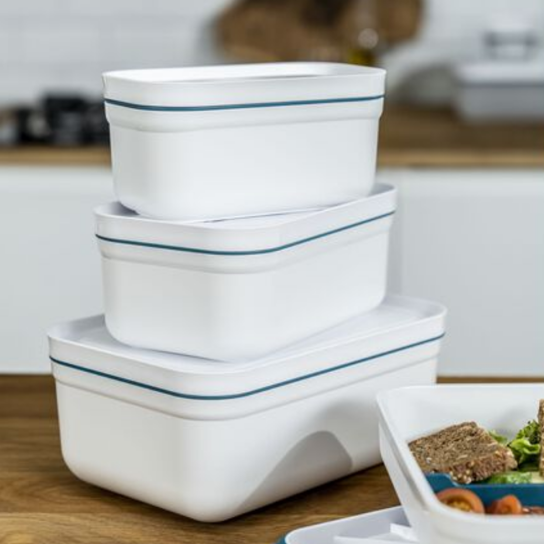 Zwilling 368013100 Fresh & Save Vakumlu Yemek Taşıma Kabı, L, Plastik, Beyaz-Akdeniz Mavisi
