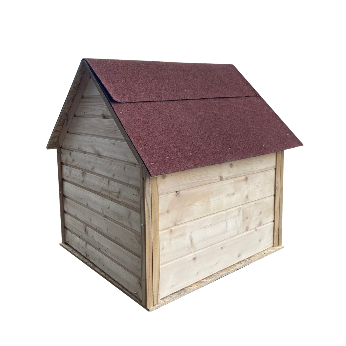 Reyo Pet Suya Soğuğa Dayanıklı Lüks Büyük Boy Ahşap Köpek Kulubesi Sokak Köpek Evi Çatılı 100x100x78 cm