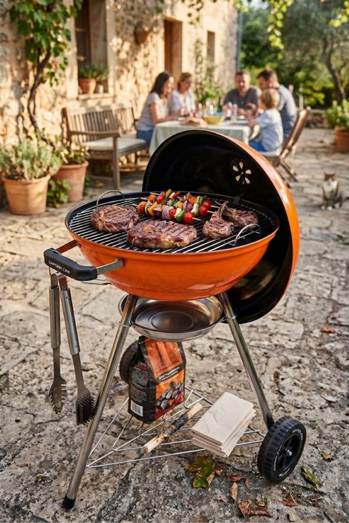 Captain Can Grill Set&Go 47 Kömürlü Mangal & Barbekü - Turuncu