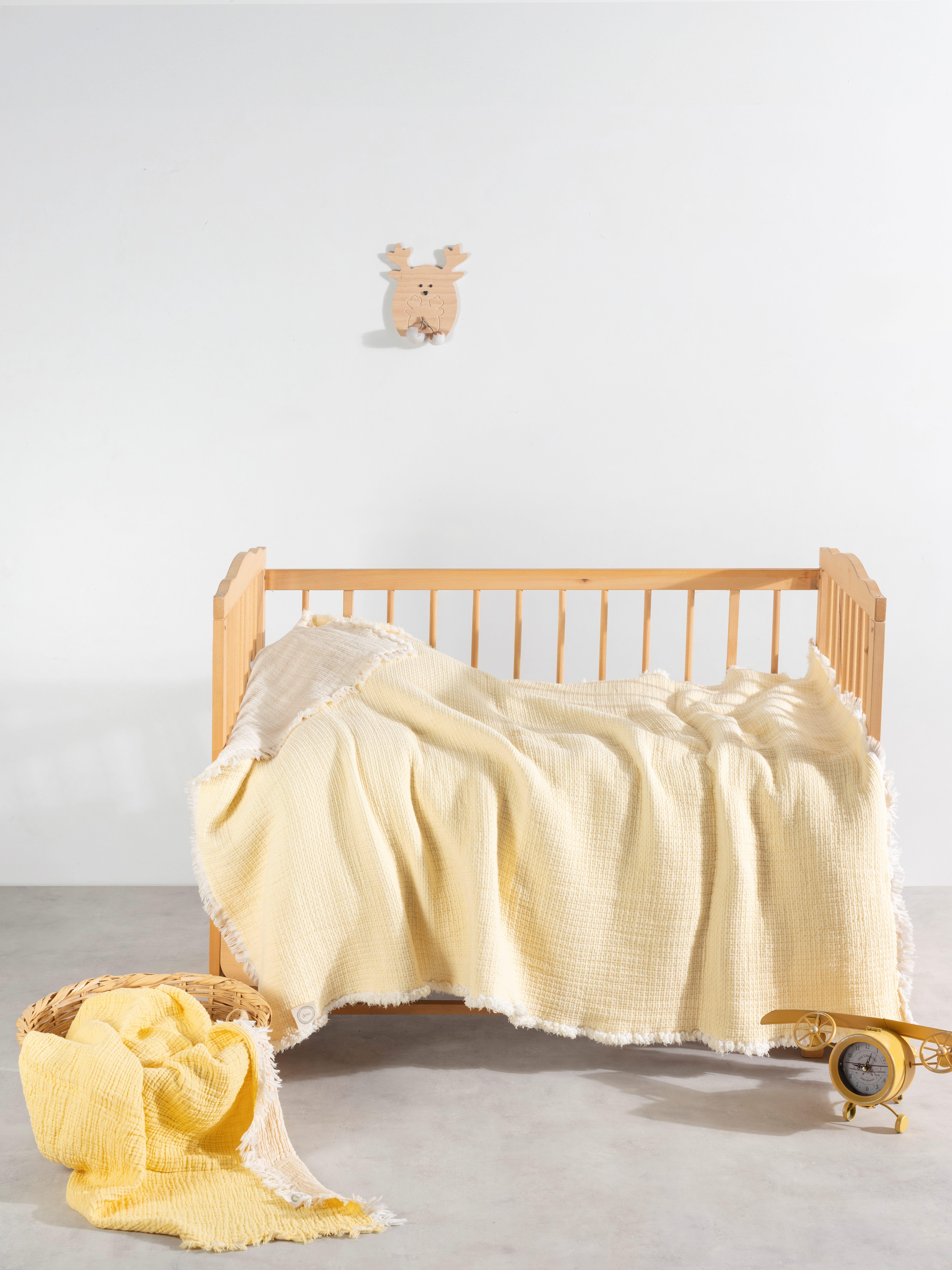 Mylasa Home Müslin Bebek Yorganı 100x150cm Sarı