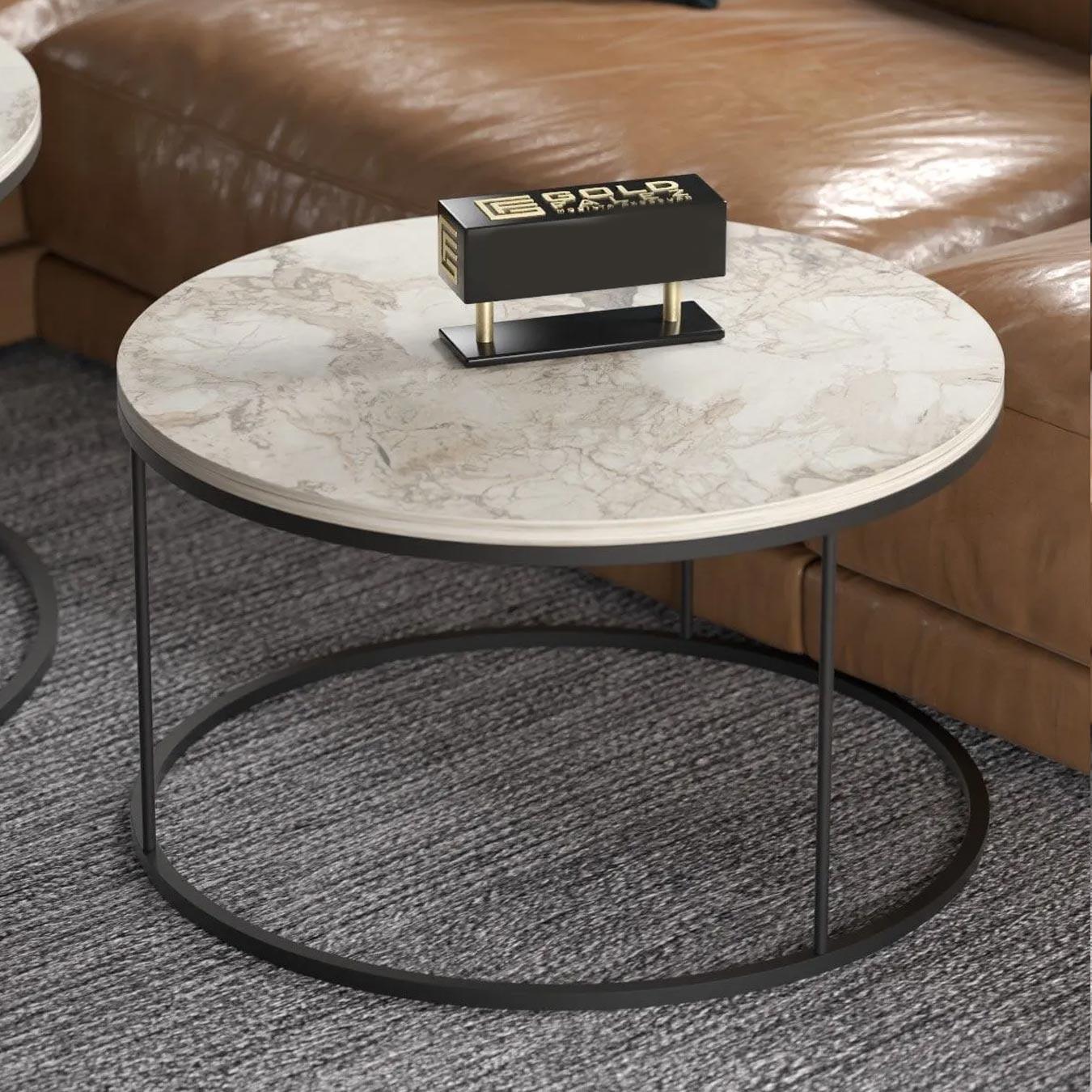 Reyo Orta Sehpa İkili Lüx Specıal Beyaz Mermer