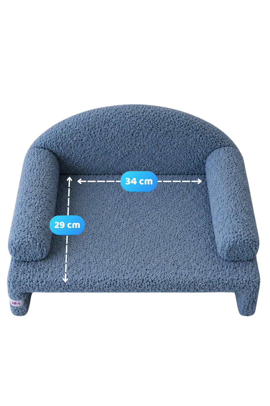 Reyo Pet Peluş Kedi Koltuğu, Kedi Kanepesi, Kedi Yatağı, Evcil Hayvan Dinlenme Koltuğu, Rahat Kedi Sofa Yatağı, 45x33x25 cm Çelik Mavisi