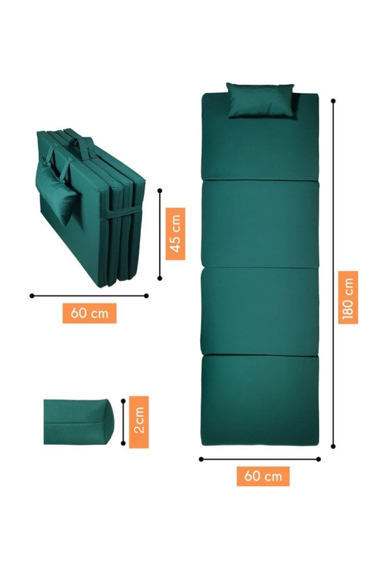 Bysay Taşınabilir Katlanır Plaj Havuz Minderi, Şezlong Minderi Kamp Yatağı Mavi