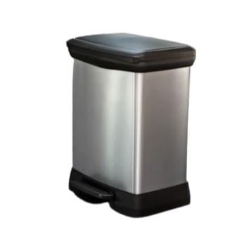 Curver DecoBin Rectangular - 30L Metal Görünümlü Yumuşak Kapanan Çöp Kovası