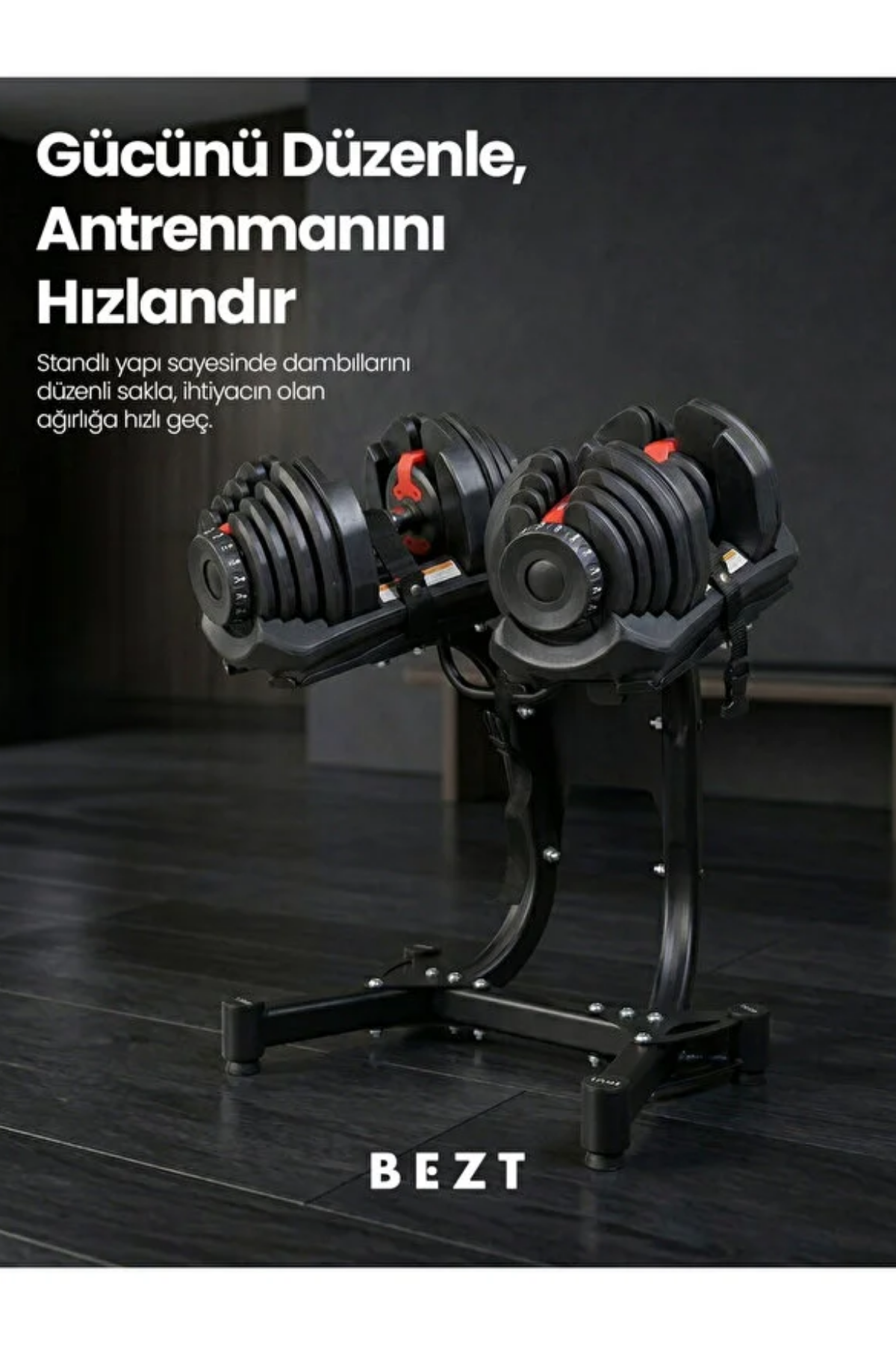 Bezt Pro Sports 2'li Ayarlanabilir Dambıl Seti 40 KG x 2 (Toplam 80 KG) - Kırmızı Ağırlık Seti