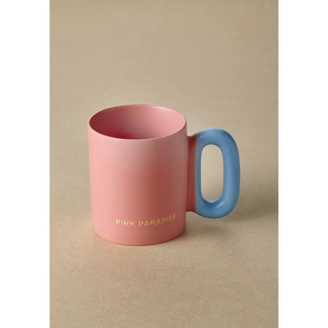 The Mia Makaron Porselen Kupa Pembe 330 ml