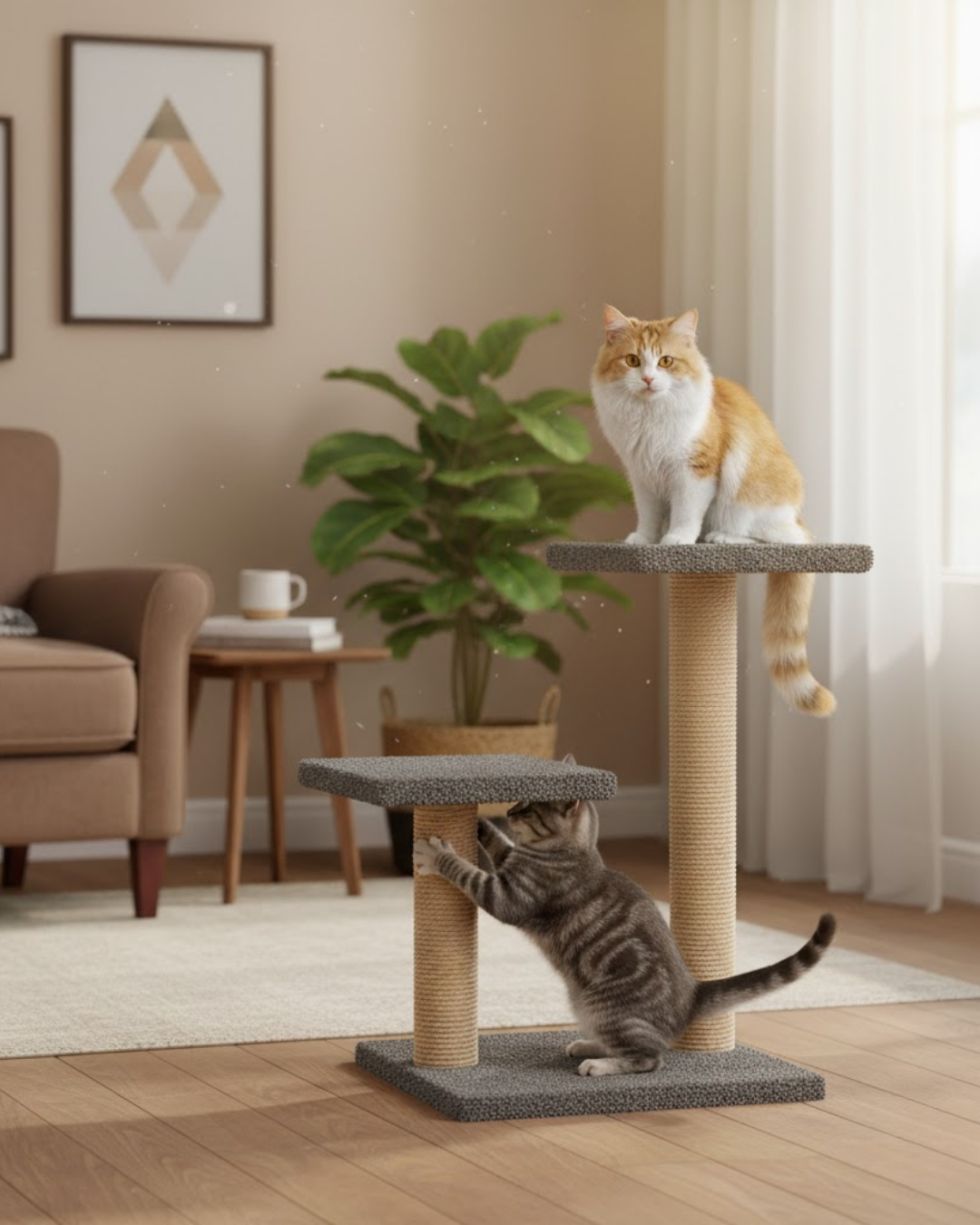 Reyo Pet Çift Stepli Kedi Tırmalama Antrasit