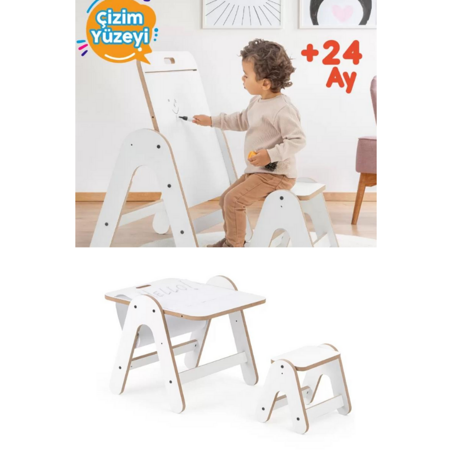 Mamatoyz Massam Beyaz Mdf Aktivite Masası
