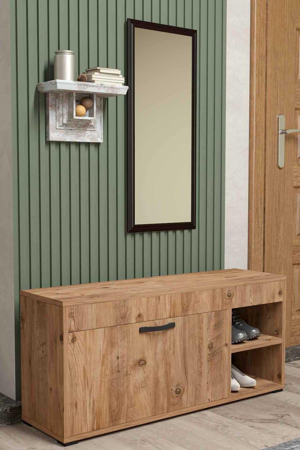 Reyo Falez Ahşap Ayakkabılık, Çok Amaçlı Dolap Atlantik Çam