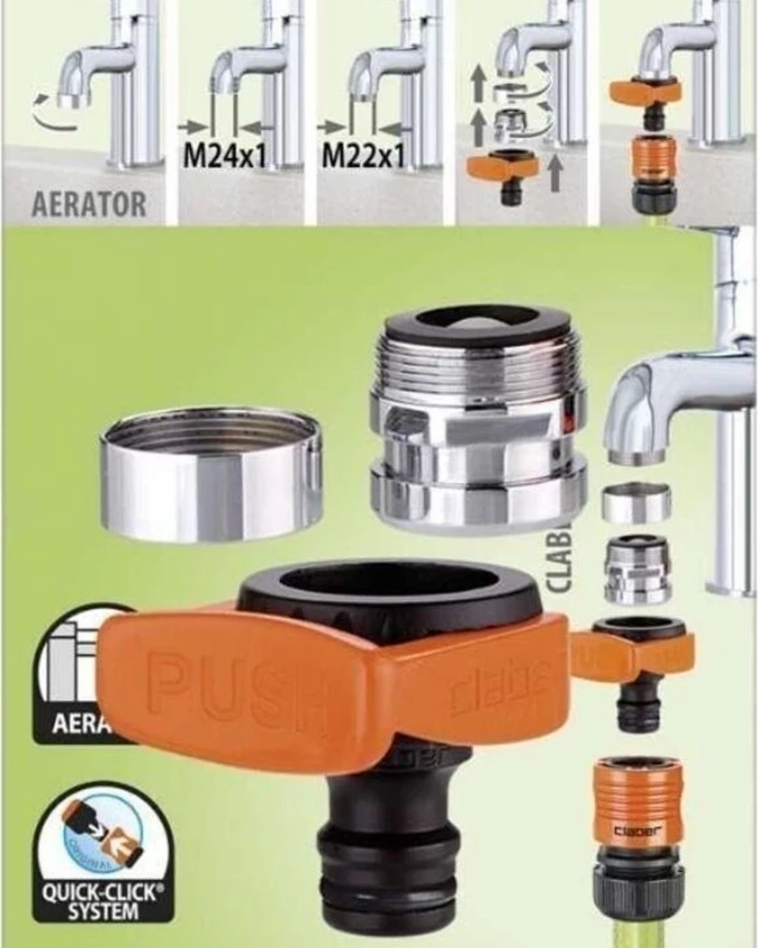 Claber Batarya Tipi Musluk Adaptörü 3/4'' Claber 8587
