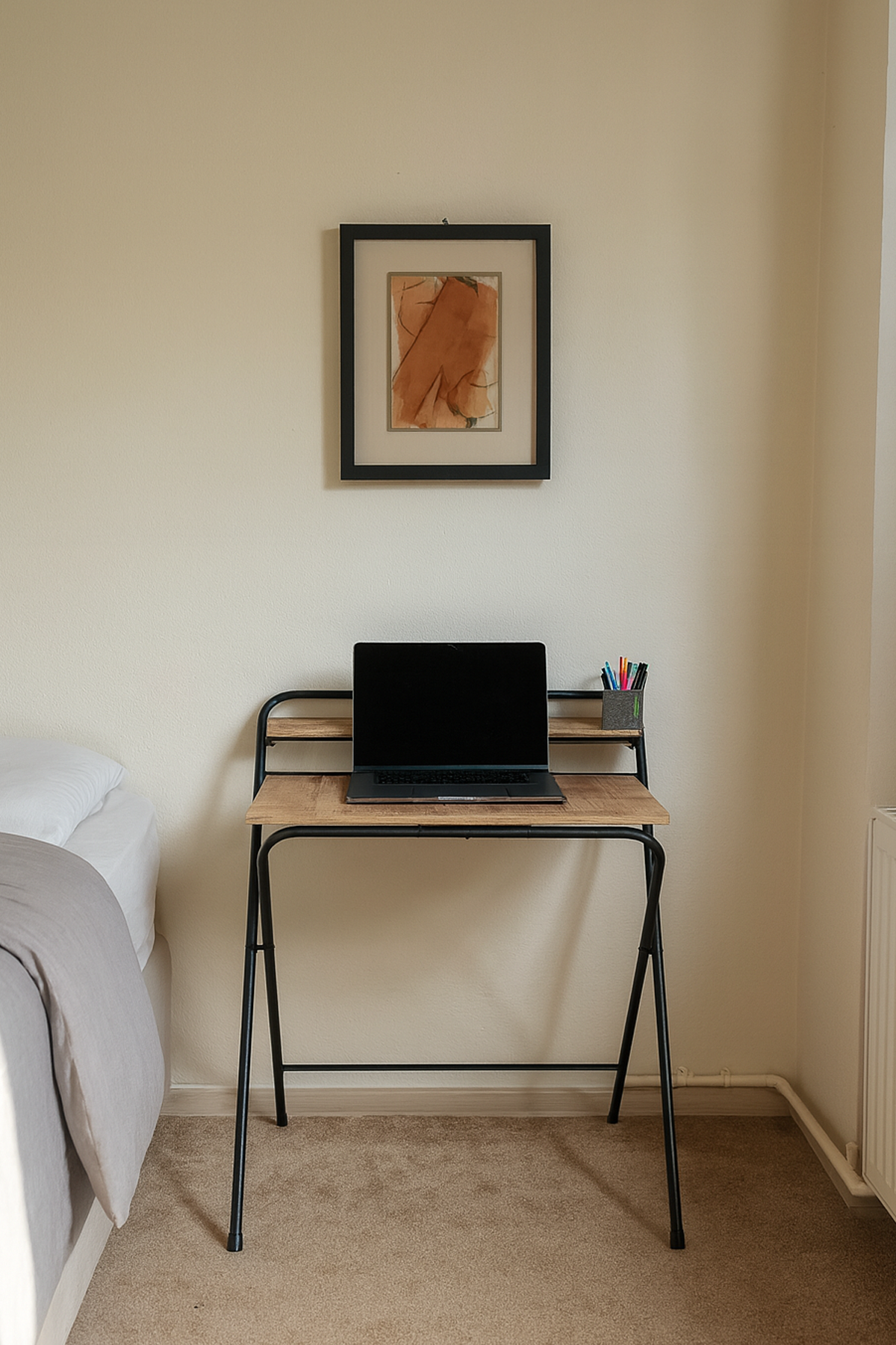 Reyo Efes Çalışma Masası Bilgisayar Laptop Masası 2 Raflı Metal Ders Çalışma Ofis Masası Çam