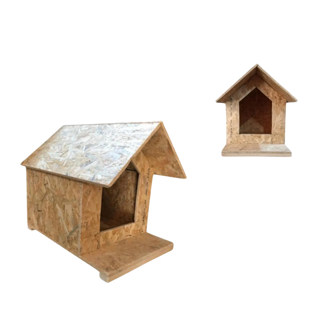 Melada Kedi Evi Dış Ortam Uygun Ahşap Kedi Evi OSB 45x40x40 cm