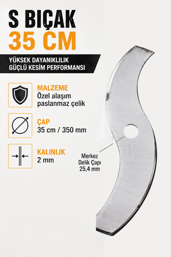 Hitit 35cm Motorlu Tırpan Uyumlu S Bıçak